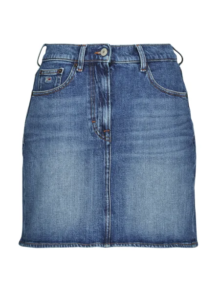Fustă din denim Tommy Jeans albastru
