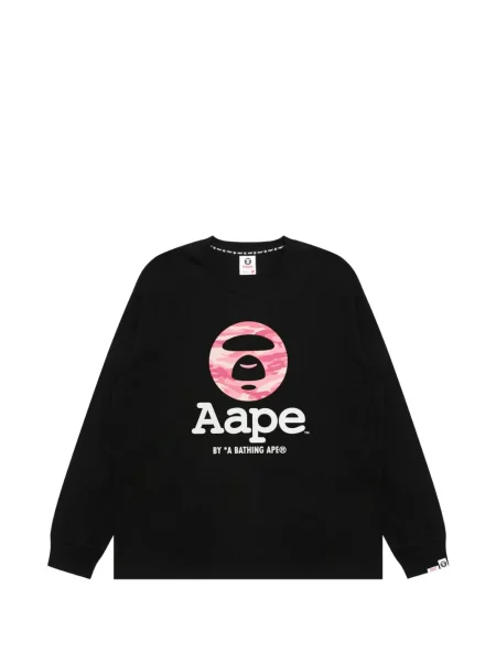 Lung tricou Aape By A Bathing Ape cu imagine negru