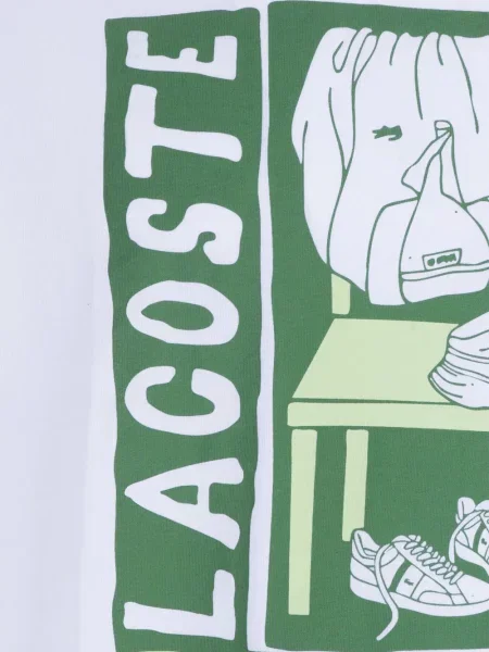 Tricou Lacoste cu imagine alb
