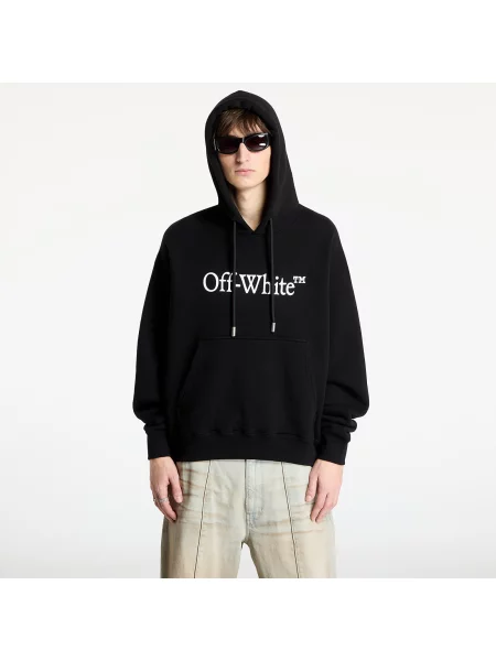 Hanorac Off-White Big Bookish Skate Hoodie Black/ White S alb