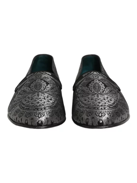 Półbuty Dolce And Gabbana skórzane wsuwane szare