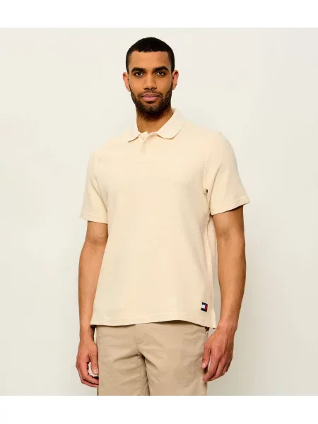 Tricou polo Tommy Jeans bej