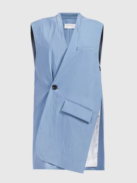 Асиметричний жилет з ефектом жатки Gauchere блакитний