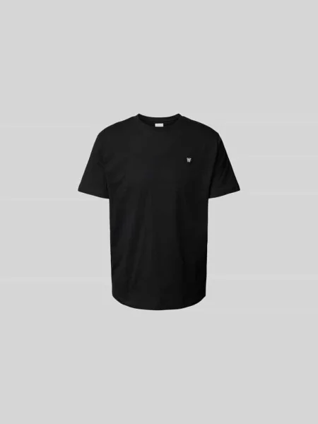 T-shirt o kroju regular fit z czystej bawełny Wood Wood czarna