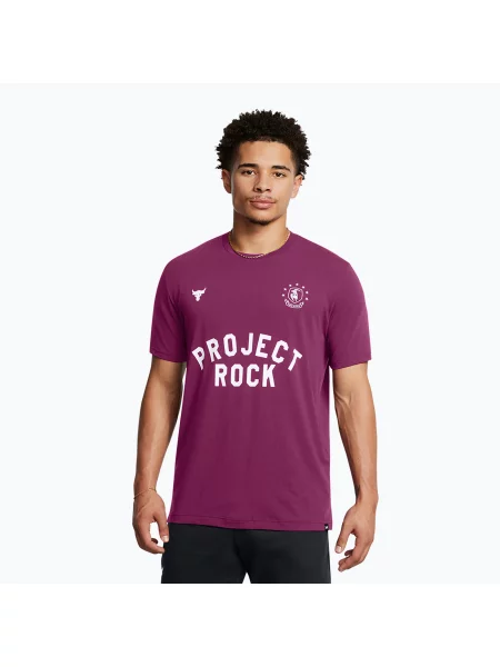 Tricou de antrenament bărbați Under Armour Project Rock Badge Of Honor purple violet