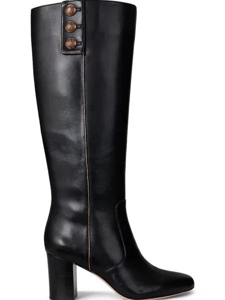 Kožené čižmy Lauren Ralph Lauren Kenndi Tl Hl čierna