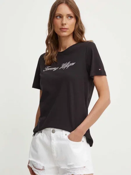 Tommy Hilfiger kratka majica črna