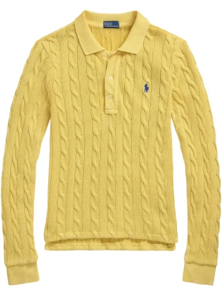 Polo Polo Ralph Lauren z twillu do kolan plisowane żółte