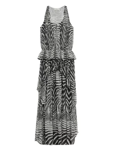 Sukienka Blumarine z nadrukiem w zebrę garniturowa biała