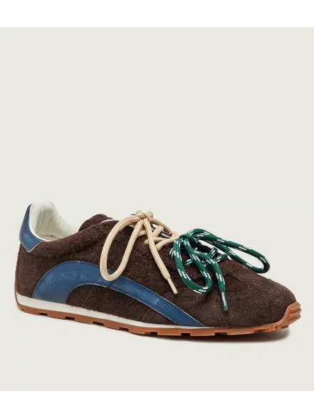 Sneakers | piele întoarsă maro