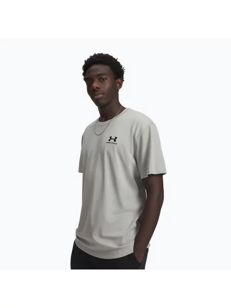 Tricou pentru bărbați Under Armour Logo Emb Heavyweight titanium/black negru