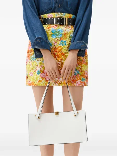 Geantă shopper Versace din piele alb