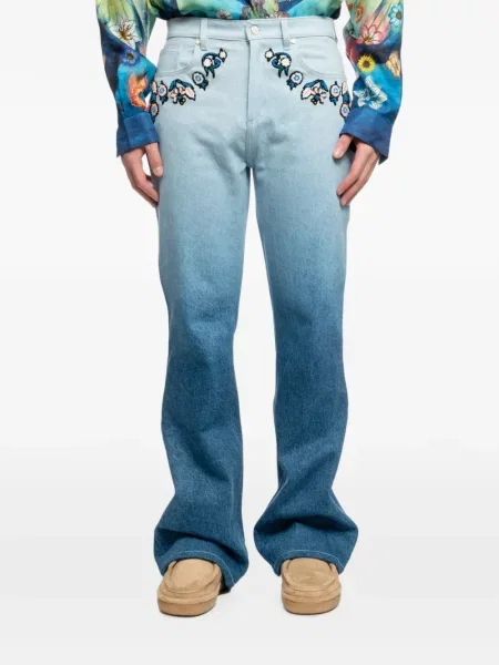 Blugi Casablanca cu model floral albastru