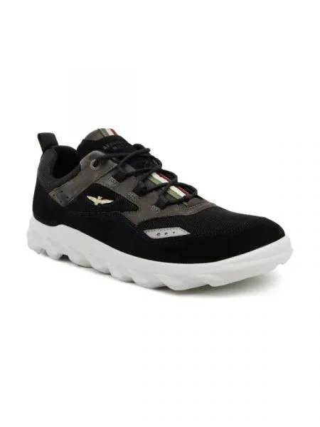 Aeronautica Militare Bőr sneakers tornacipő fekete