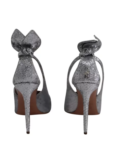 Pantofi cu toc Aquazzura argintiu