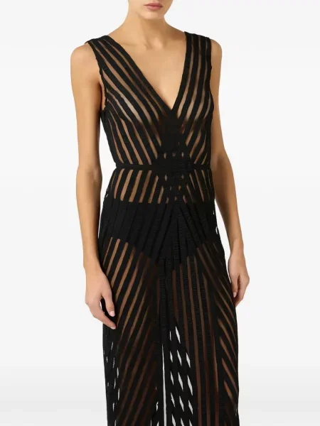Maxi rochie maxi Elisabetta Franchi cu decolteu în V de costum negru