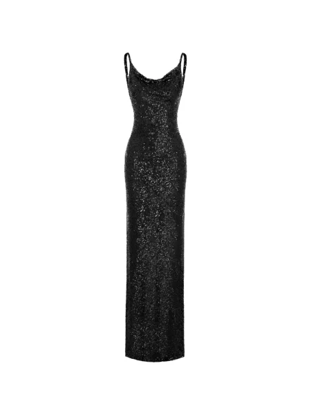 Rochie maxi Roserry cu paiete negru