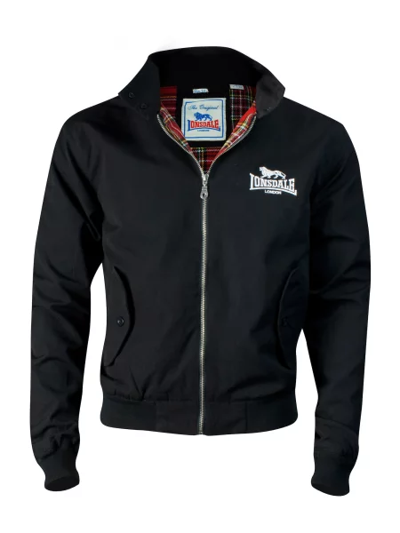 LONSDALE Přechodná bunda Harrington černá bílá