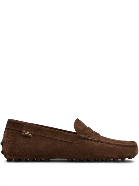 Pantofi loafer Tod's din piele de căprioară maro