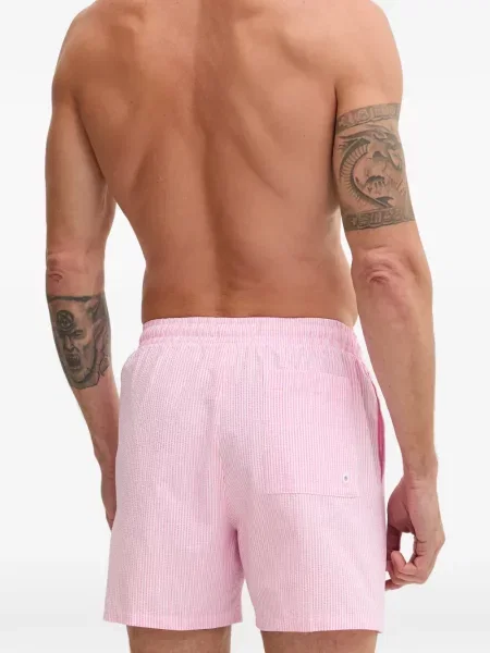 Slip de baie Nike cu gât halter cu imagine cu imprimeu geometric negru
