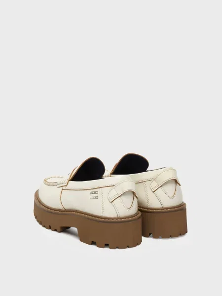 Кожаные лоферы Tommy Jeans белые