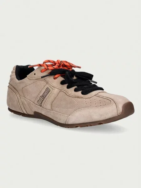 Just Cavalli sneakers pentru femei din piele întoarsă bej
