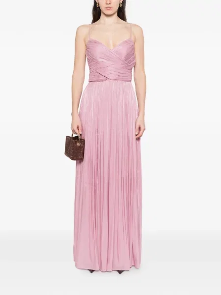 Maxi rochie maxi Costarellos plisată de costum roz