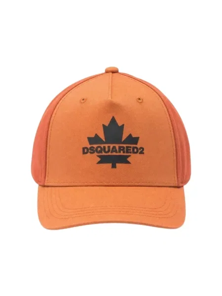 Czapka z daszkiem Dsquared2 z logo pomarańczowa