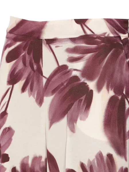 Pantaloni Twinset cu model floral roșu