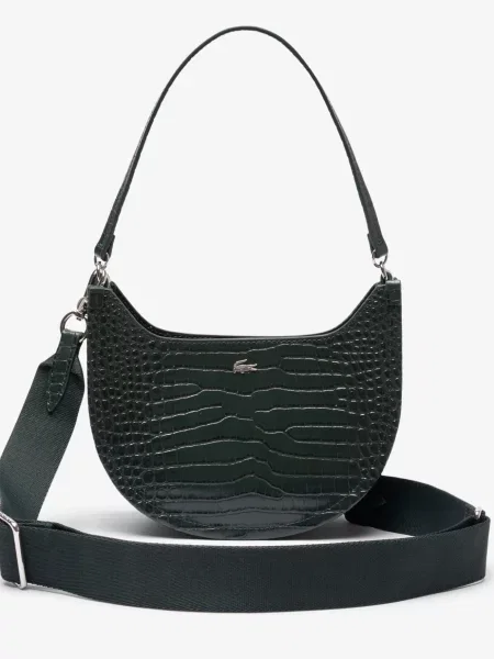 Кожаная сумка Lacoste зеленая
