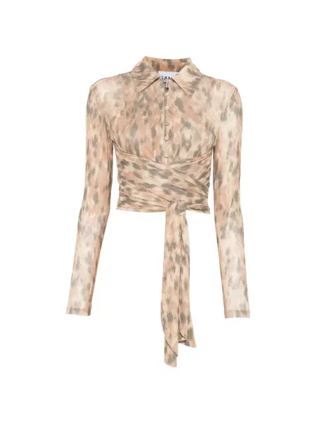 Talie cămașă Ganni cu legături