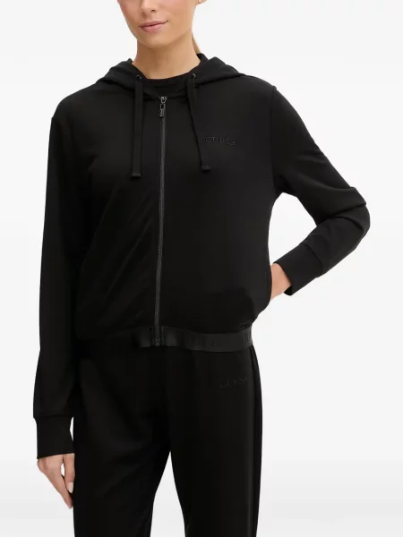 Hanorac cu glugă Guess cu broderie negru