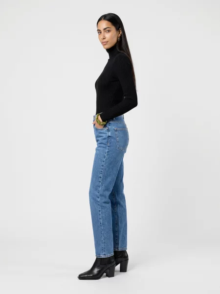 Blugi mom fit Guess albastru