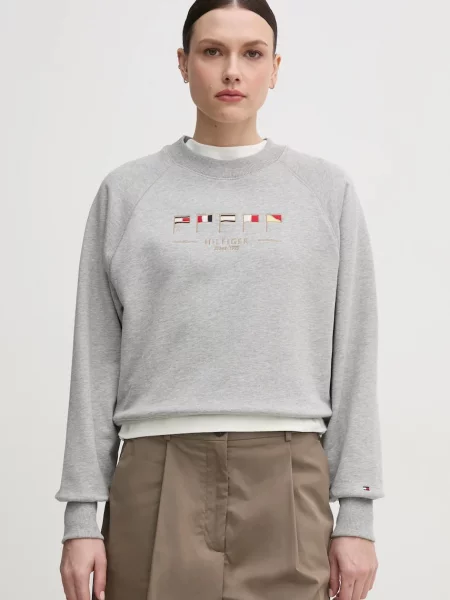 Суитчър Tommy Hilfiger с апликация сиво