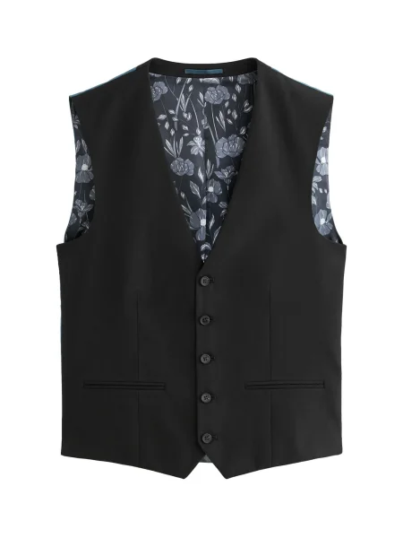 Next Vestă de costum verde pin negru