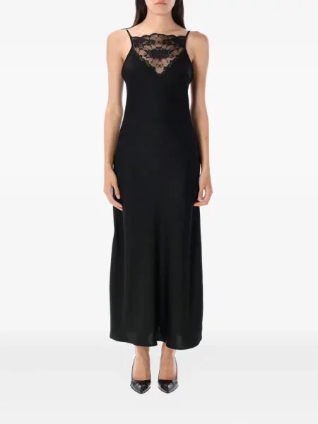 Rochie maxi By Malene Birger din dantelă de costum negru