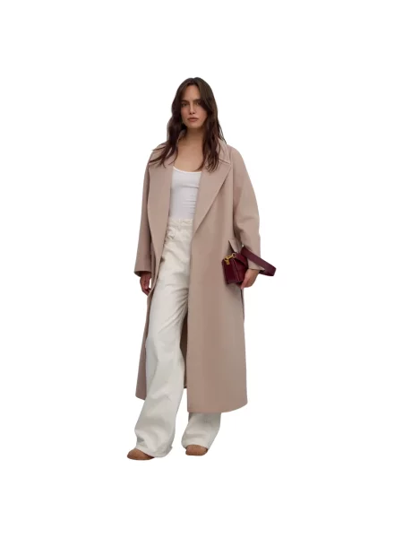Płaszcz Estro wełniany beżowy