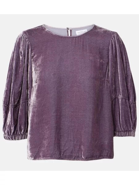 Top Velvet de catifea gri