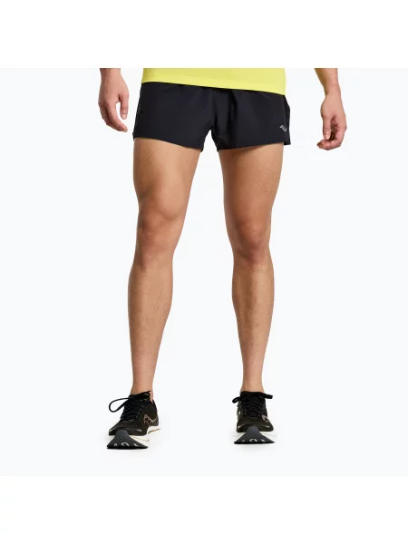 Pantaloni scurți de alergare bărbați Saucony Outpace Split negru