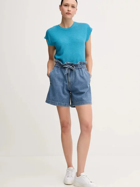 Джинсові шорти Pepe Jeans A-LINE SHORT UHW CINCH однотонна висока посадка