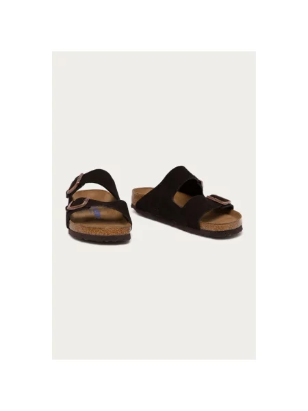 Klapki Birkenstock skórzane brązowe