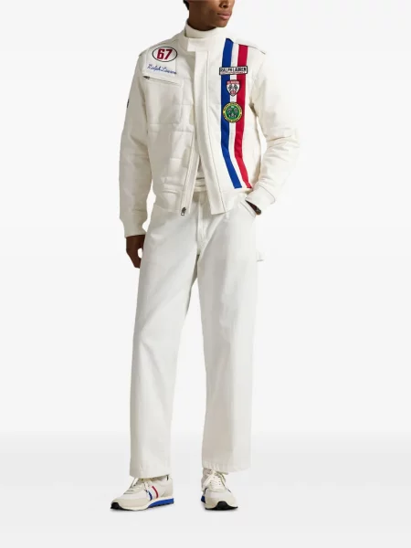 Slip de baie Polo Ralph Lauren alergare cu cordon cu imagine alb