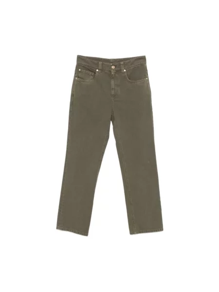 Jeansy Brunello Cucinelli z 5 kieszeniami zielone