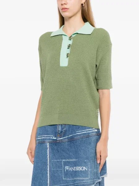 Πλεκτό polo Jw Anderson πράσινο