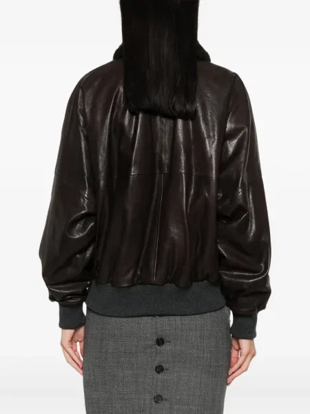 Geanta de piele Brunello Cucinelli maro