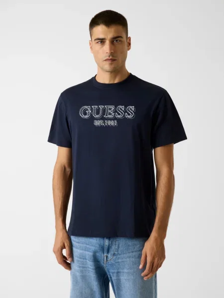 GUESS Majica temno / bela modra