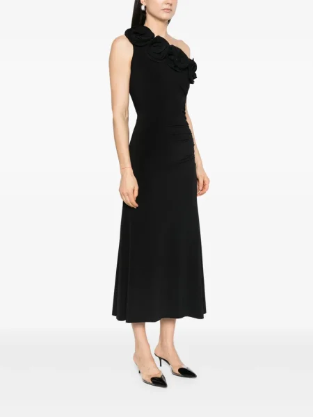 Rochie maxi Nissa cu model floral de costum negru
