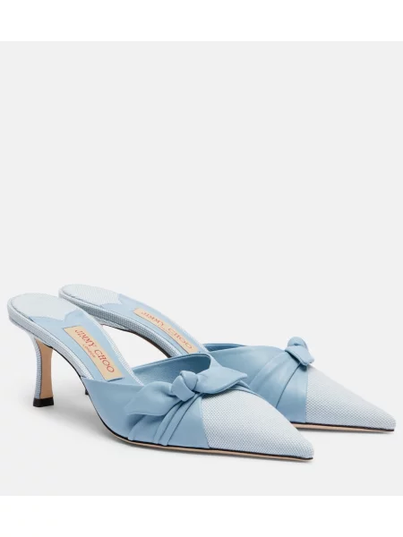 Usnjene mules Jimmy Choo z lokom modra