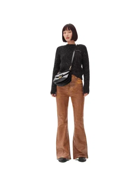 Sweter Ganni z logo czarny