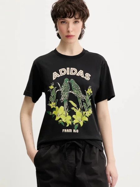 Тениска adidas x Farm Rio дамска черно